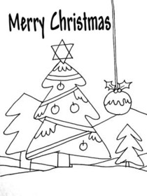 Merry Christmas Tree Coloring Card
