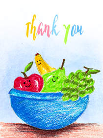 Colorful Fruit Thank You Card