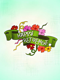 Happy Retirement Floral Banner Card