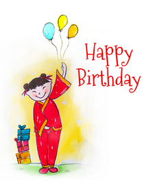 Happy Birthday Celebration with Balloons