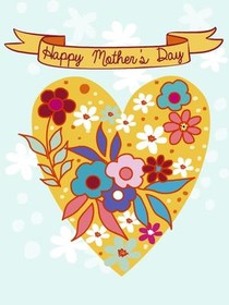 Happy Mother's Day Floral Heart