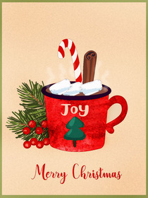 Joy Christmas Hot Chocolate Card