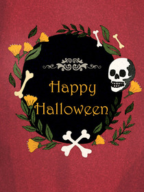 Happy Halloween Skull Wreath
