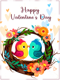 Happy Valentine's Day Birds Card